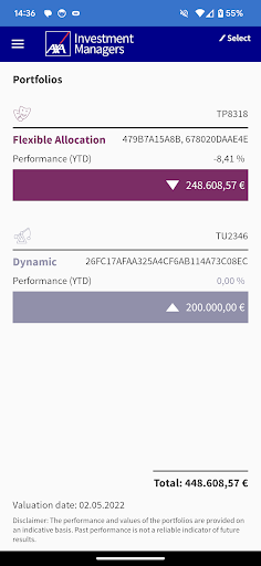 My AXA IM Select Screen 2