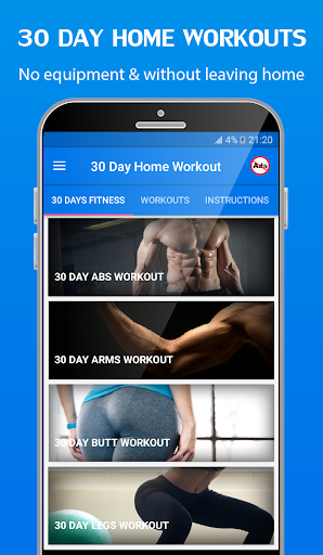 Android application 30 Day Home Workouts screenshort
