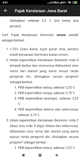 Android application Cek Pajak Kendaraan Plat Jabar screenshort