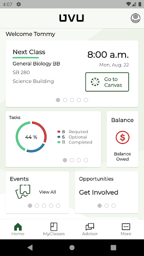 Android application UVU Student screenshort