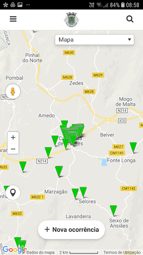 Android application Carrazeda – informe-nos screenshort