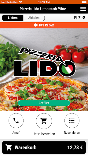 Android application Pizzeria Lido Lutherstadt screenshort