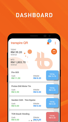 Android application transpire QR screenshort