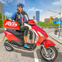 Scooty Велосипед Пицца Доставка Девушка Simulator