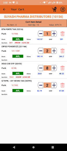 Suyash Retail Order Screen 3