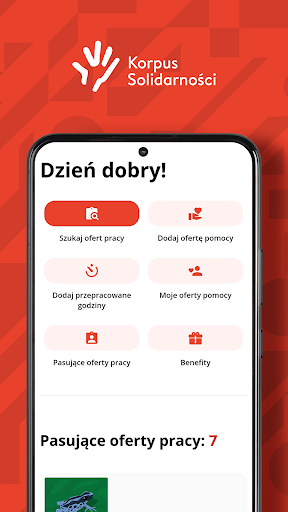Android application System Obsługi Wolontariatu screenshort