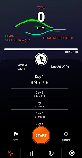 Screenshot of 100 Dips Workout BeStronger