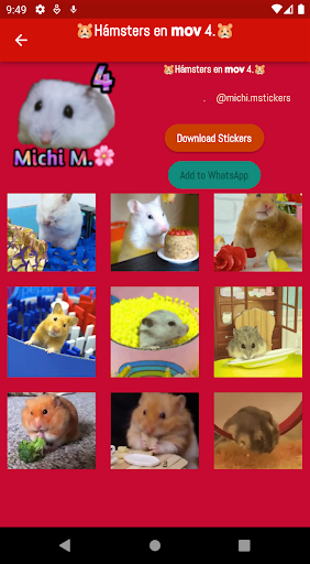Android application Hamster Stickers screenshort