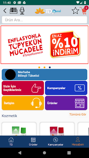 Android application TD Sanal Market screenshort