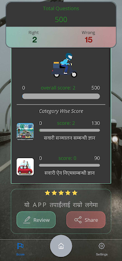 Android application Nepal Driving Test Pro screenshort