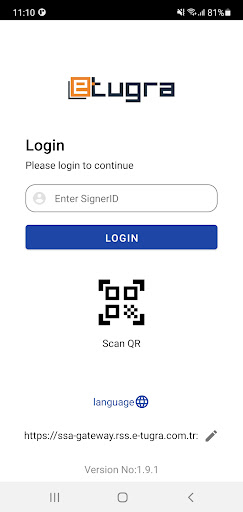 Android application eTugra Auth screenshort