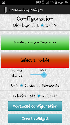 Netatmo Simple Widget Screen 2