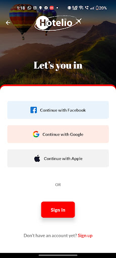 Android application Hotelio Partner screenshort