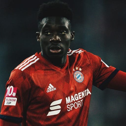 Alphonso Davies 4K Wallpaper logo