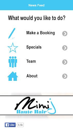 Android application MimiJ Haute Hair screenshort