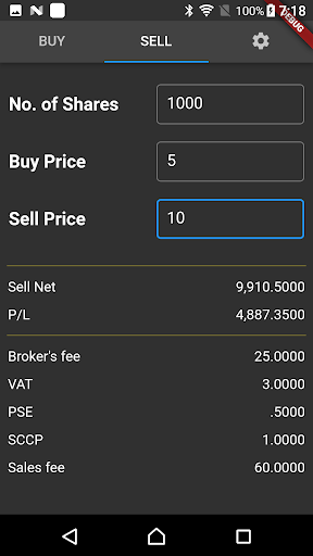 PSE Calculator Screen 2