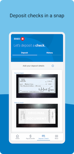 Screenshot of BMO Digital Banking