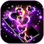 Cover Image of 下载 Sparkling love hearts Theme Live Wallpaper 10002002 APK