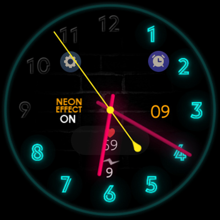 Neon analog watch face screenshot 10