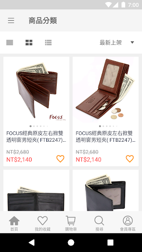 Android application FOCUS義大利原皮 皮夾包款 screenshort