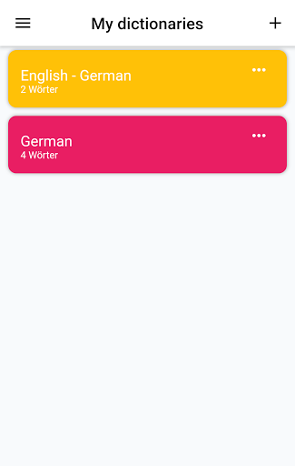 My dictionary Screen 2