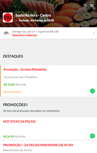 Android application Sushi Na Hora Centro screenshort