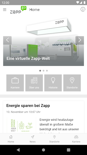Android application zapp go screenshort