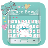 Cute pink green lace Bow Keyboard skin icon