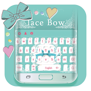 Cute pink green lace Bow Keyboard skin  Icon