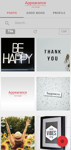 Android application Appearance - I am enough screenshort