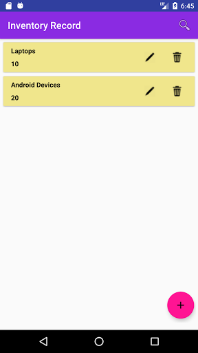 Inventory Record Screen 3
