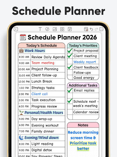 Screenshot of Daily Planner, Bullet Journal