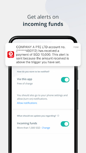Screenshot of OCBC Business