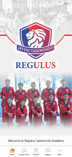 Android application Regulus Irvine Taekwondo screenshort