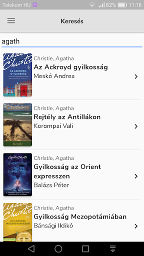 Android application MVGYOSZ Hangoskönyvtára screenshort