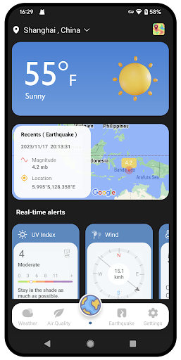 Clime: Zoom Radar & Earthquake Screen 2