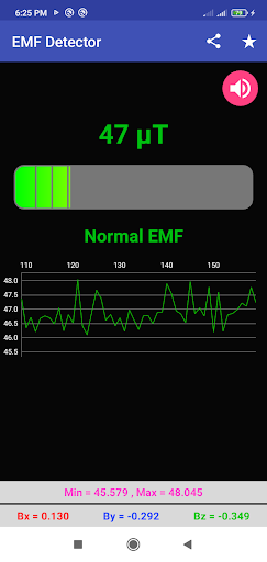 Android application EMF Detector screenshort