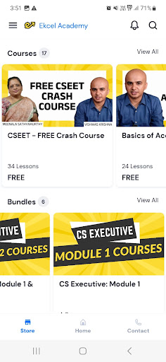 Android application Ekcel Academy screenshort