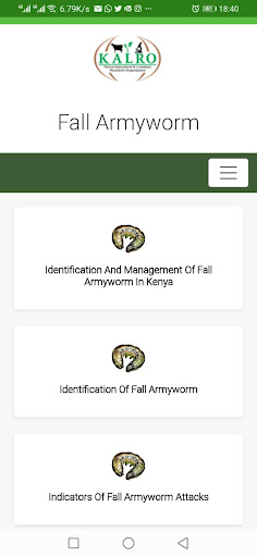 Android application KALRO Fall Armyworm screenshort
