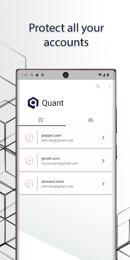 Android application Quant Authenticator screenshort