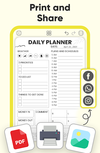 Screenshot of Daily Planner and Journal