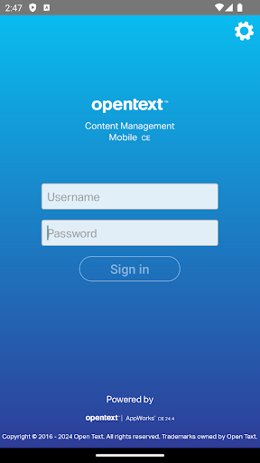 Screenshot of Content Management Mobile
