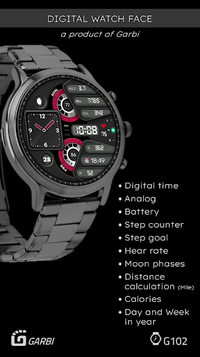 Garbi 102 - Digital watch face Screen 3