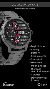 Garbi 102 - Digital watch face