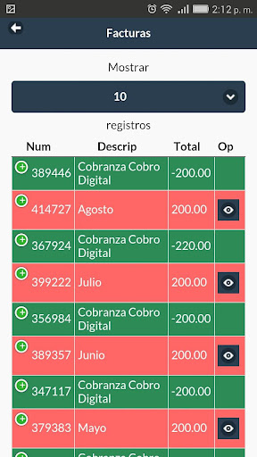 Android application SACU Aplicacion para Personal screenshort