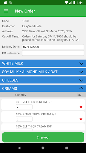 EasyVend Orders Screen 3