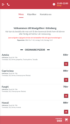 Android application Maxigrillen Göteborg screenshort