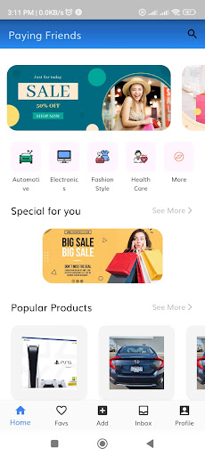 Android application Paying Friends screenshort