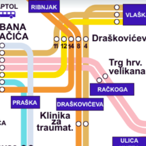 Zagreb tram Map 2024 logo