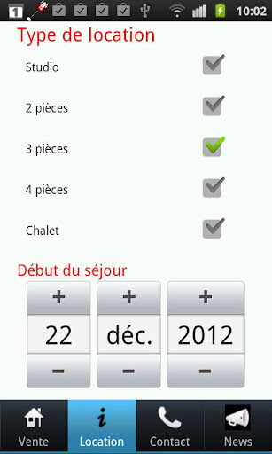 Android application Espace Locations screenshort